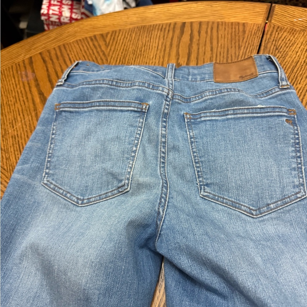 Madewell Sky Cali Demi Boot Blue Wide Leg Jeans - Picture 6 of 7